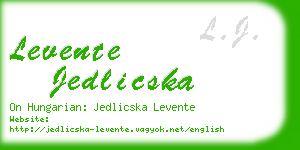 levente jedlicska business card